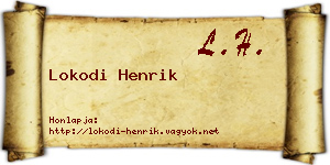 Lokodi Henrik névjegykártya